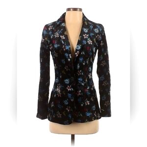 Floral velour anthropology jacket size 0